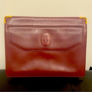 EUC-Authentic Cartier Clutch Bordeaux with dustbag
